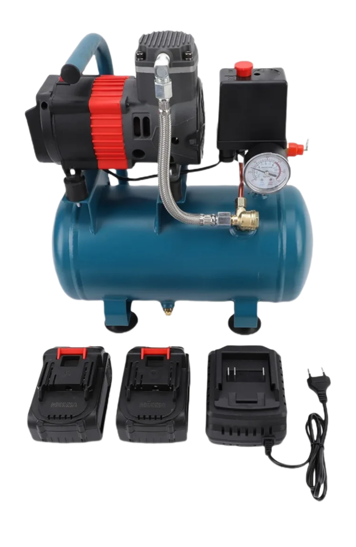 ماطور هواء احترافي لاسلكي بخزان وبطاريتين