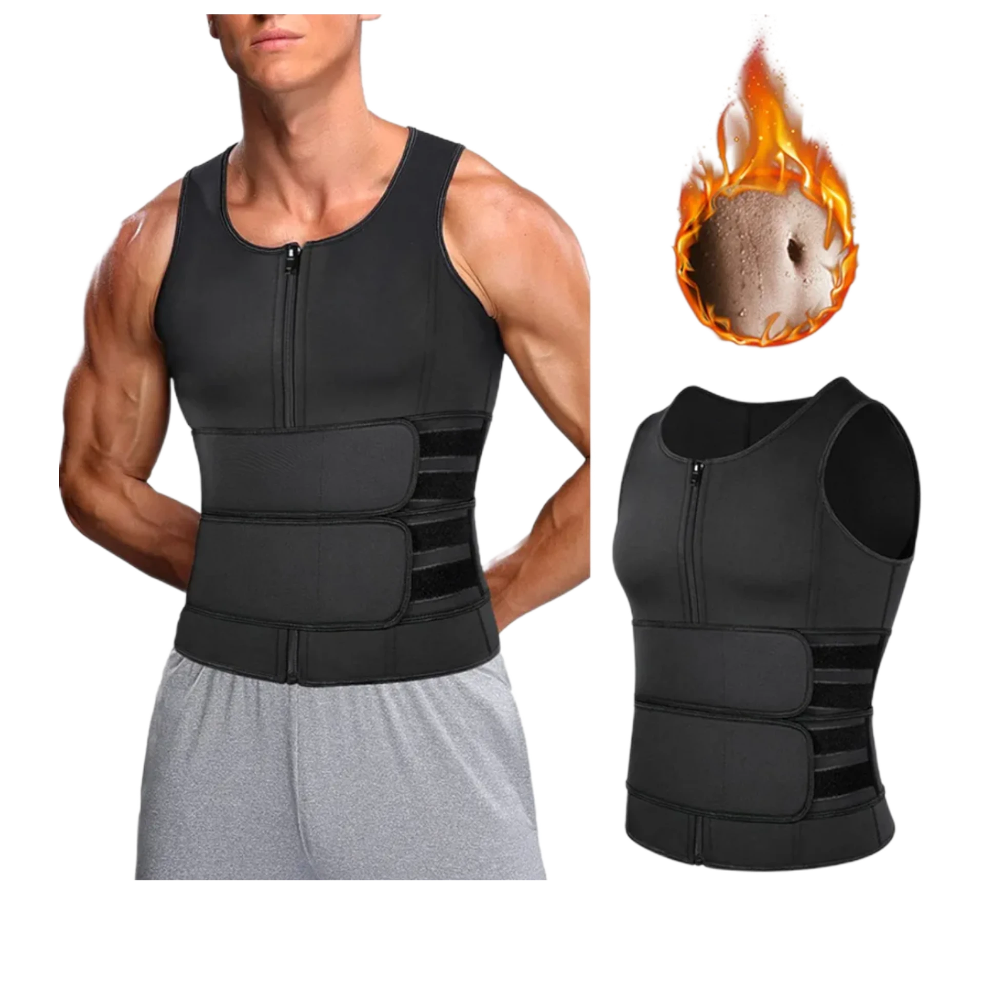 حزام حراري للتنحيف وشد البطن – سترة تعرق رياضية