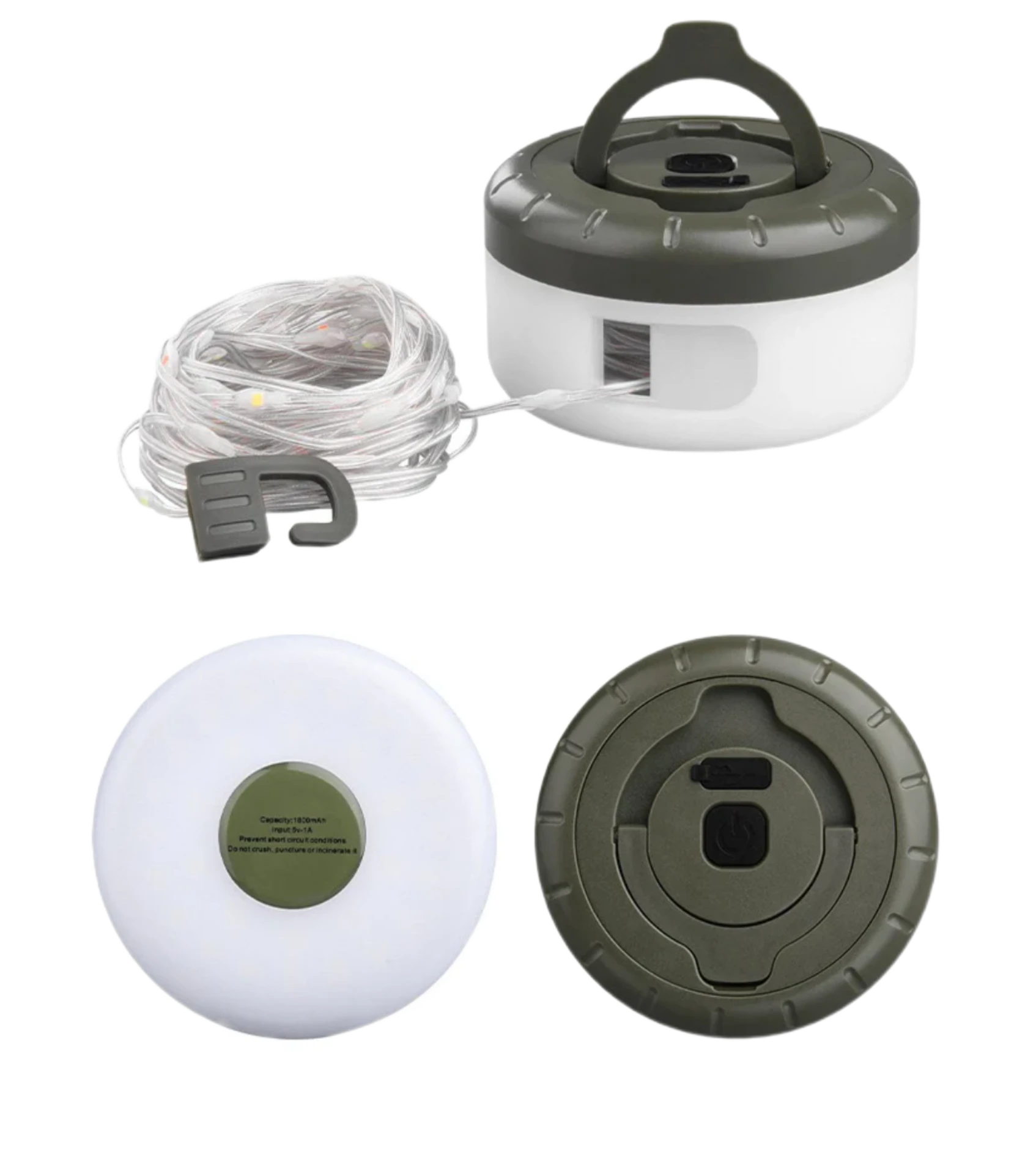 زينة إضاءة LED للتخييم والديكور مع سلك قابل للسحب