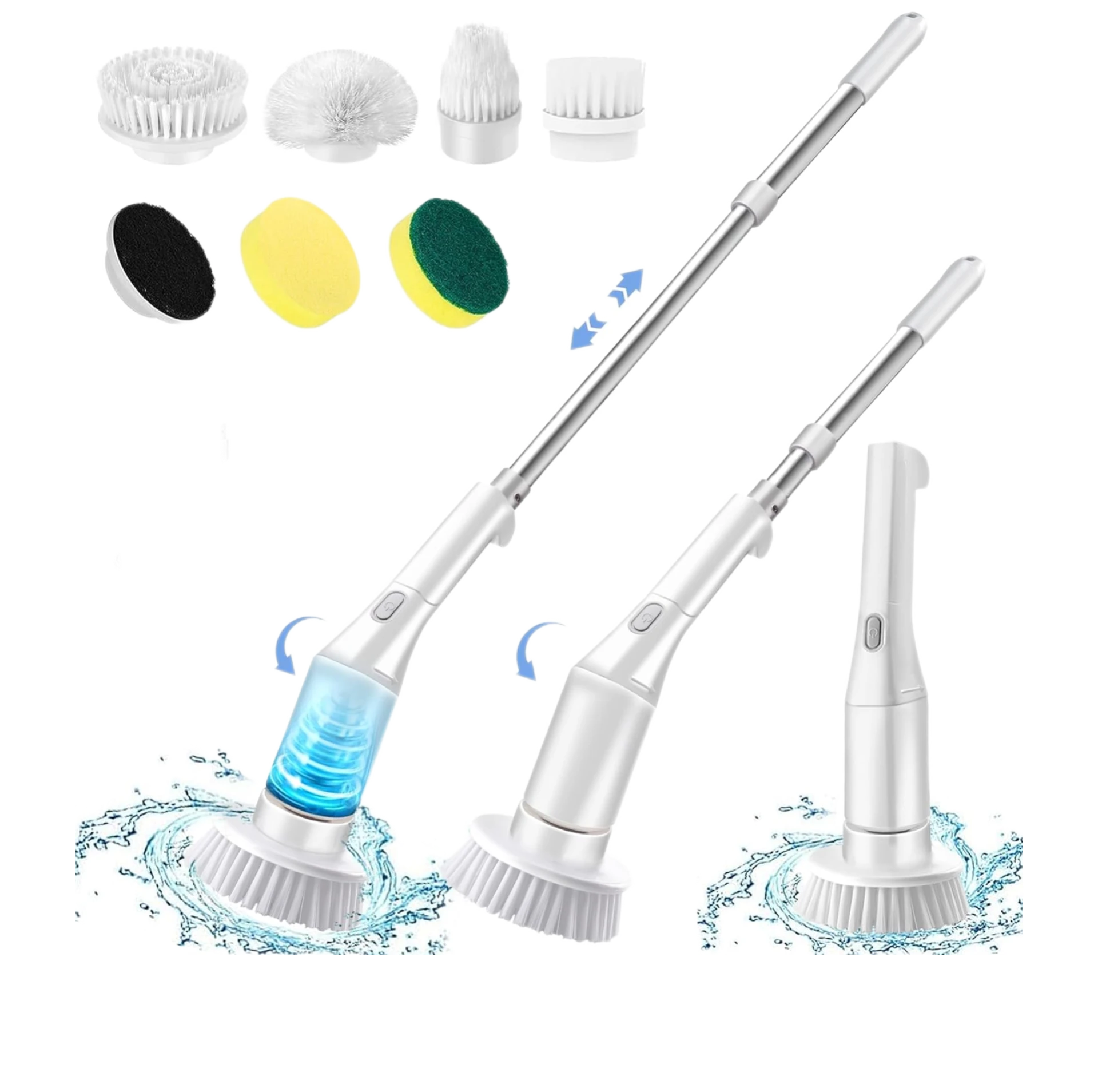 فرشاه تنظيف كهربائية مع ذراع قابل للتمديد